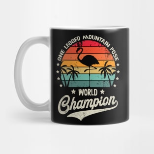 Funny Yoga Flamingo Women Men Retro Beach Summer Flamingo Mug